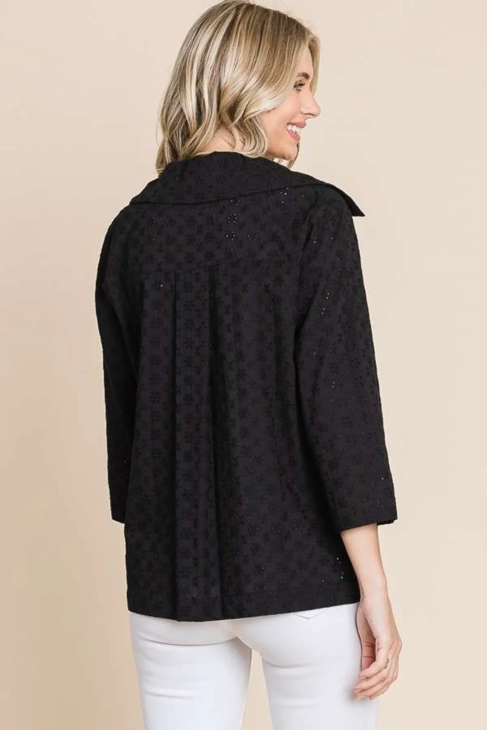 Culture Code Double Breasted Eyelet Jacket with Pockets - Image 2