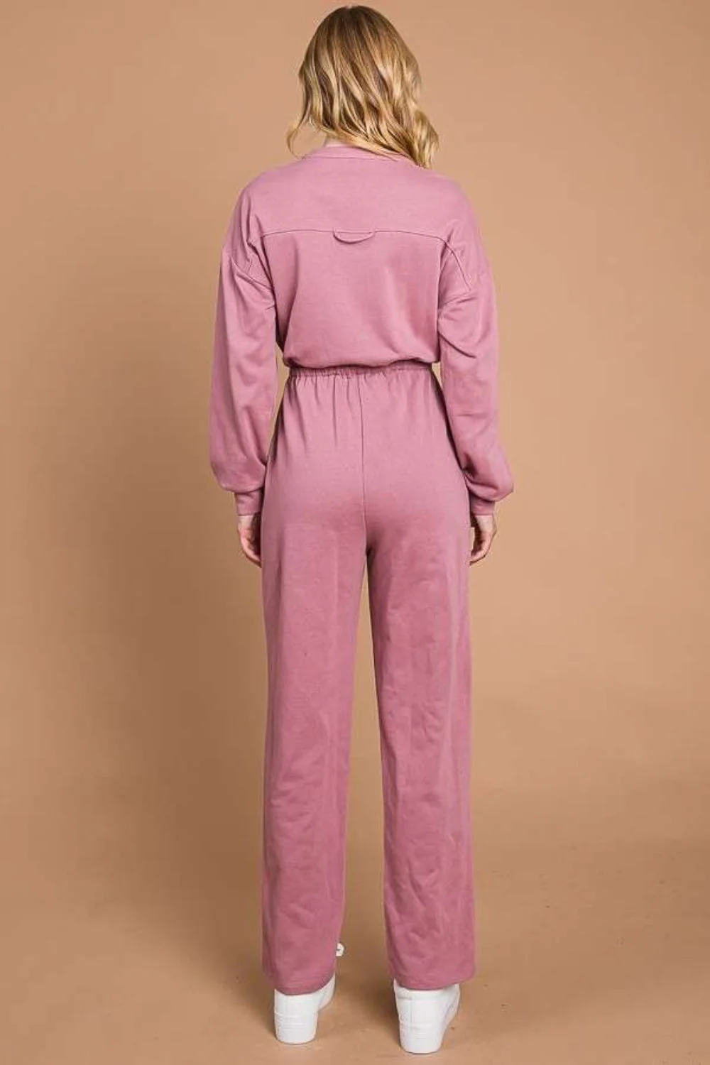 Culture Code Full Size Button Up Drawstring Waist Straight Jumpsuit - Image 2