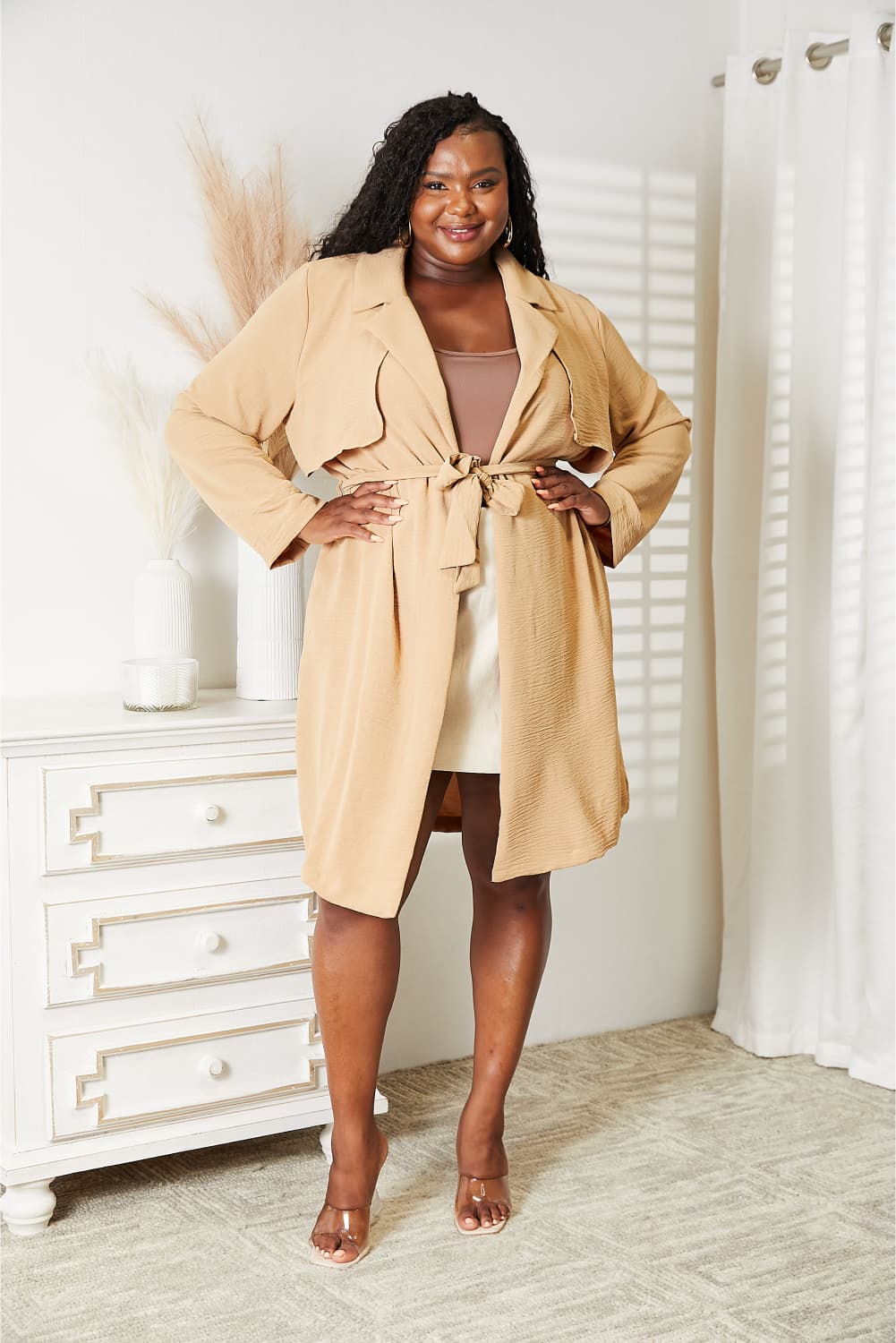 Culture Code Full Size Tied Trench Coat with Pockets - Image 13