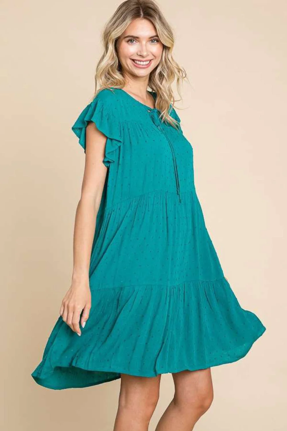 Culture Code Ruffle Cap Sleeve Tiered Dress - Image 3