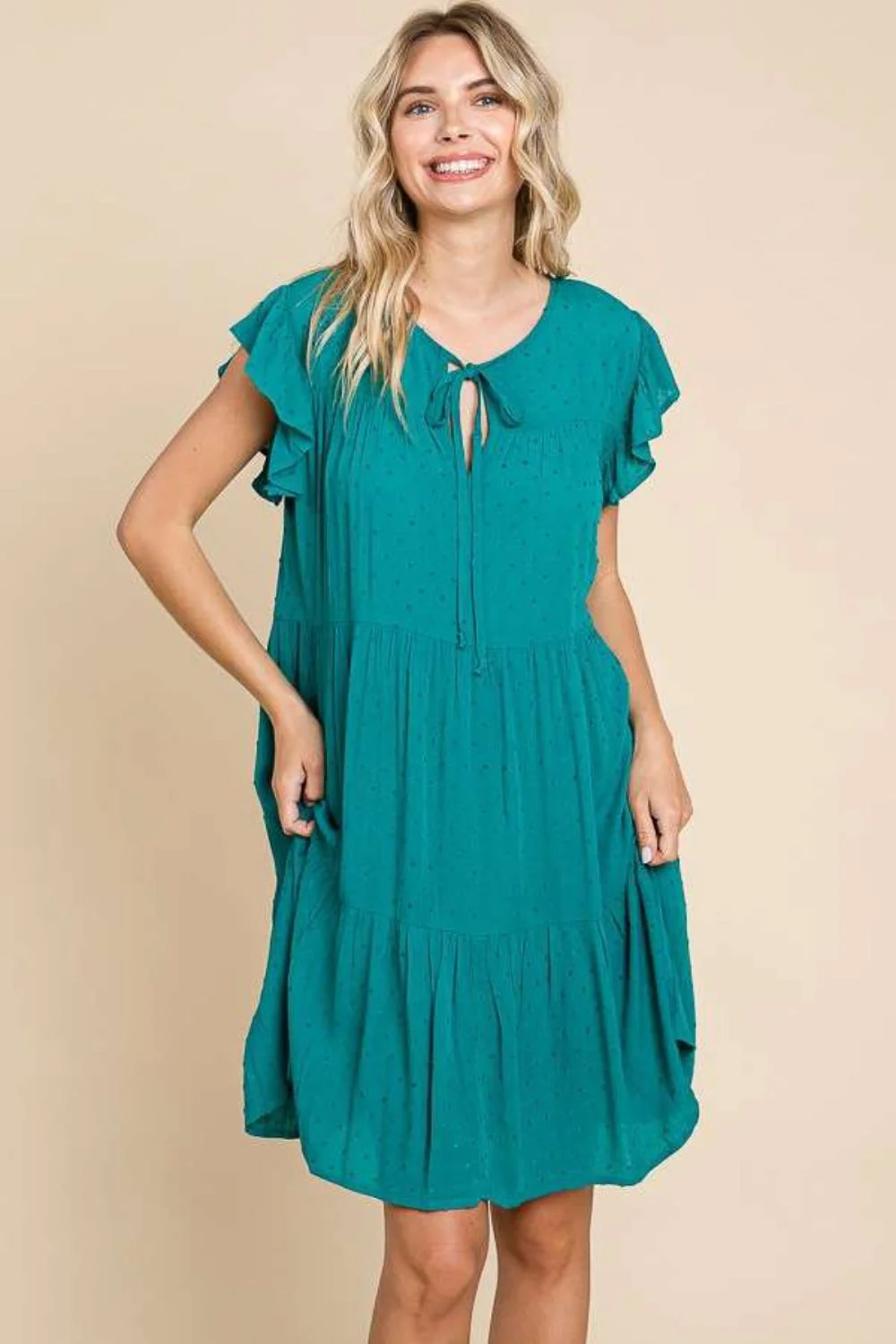 Culture Code Ruffle Cap Sleeve Tiered Dress - Image 4