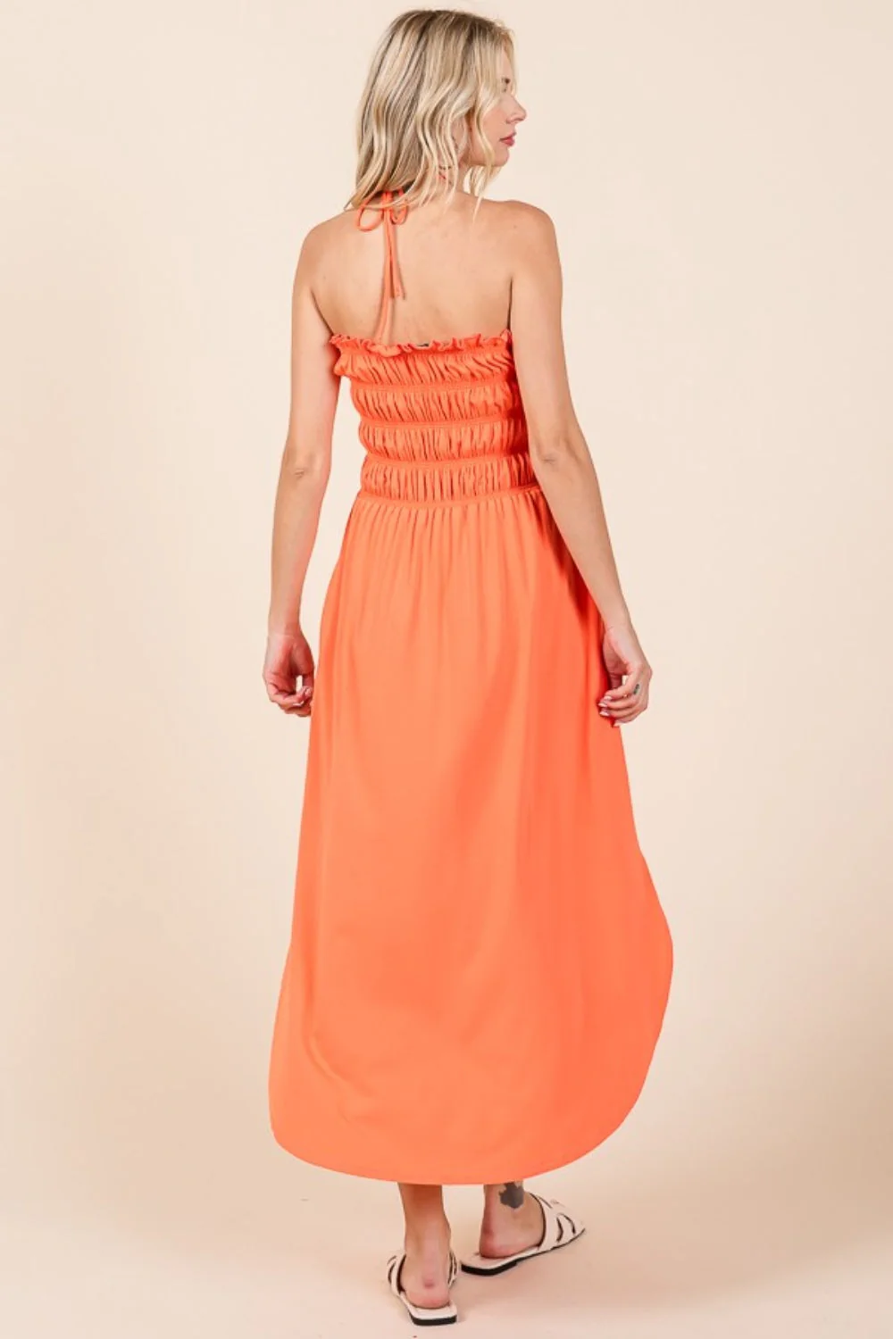 Culture Code Tie Back Shirring Dress with Pockets - Image 2