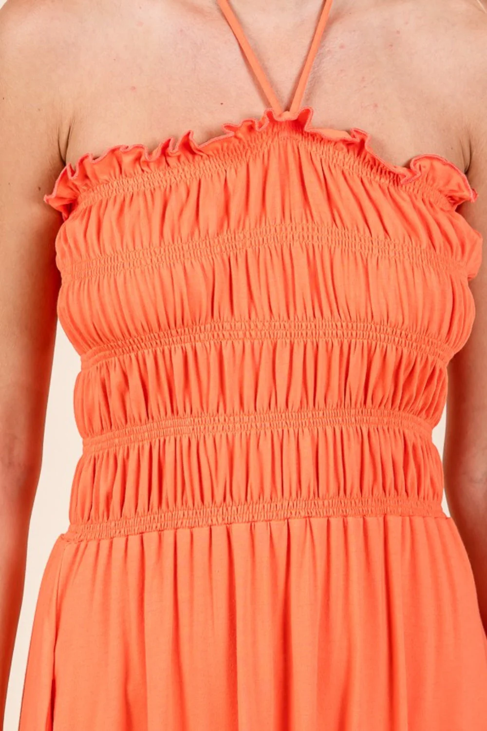 Culture Code Tie Back Shirring Dress with Pockets - Image 5