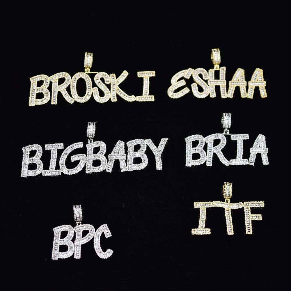 Custom Baguette Letter Pendant (1 letter available) by Bling Proud | Urban Jewelry Online Store - Image 2