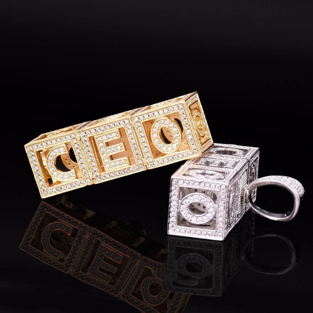 Custom Cubic Iced Baby Bock Letters Pendant Necklace by Bling Proud | Urban Jewelry Online Store - Image 5