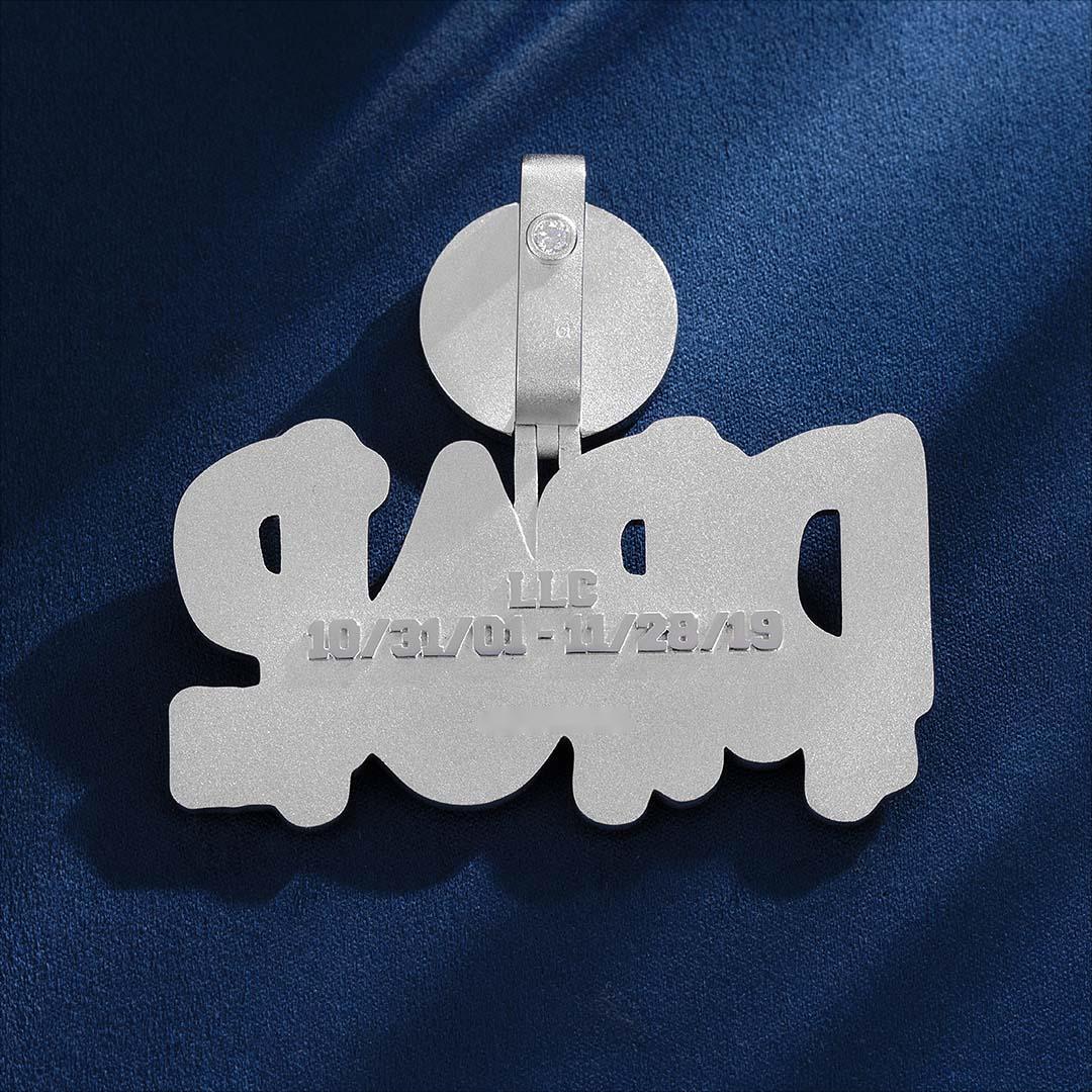 Custom Moissanite Diamond Letters Glow In The Dark Pendant Deposit (Non-refundable) by Bling Proud | Urban Jewelry Online Store - Image 3