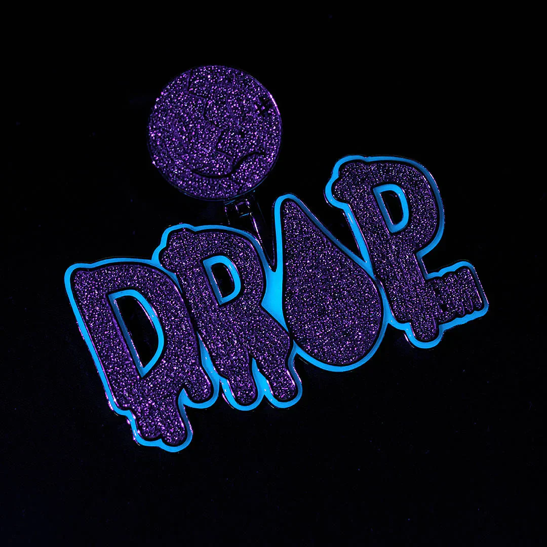 Custom Moissanite Diamond Letters Glow In The Dark Pendant Deposit (Non-refundable) by Bling Proud | Urban Jewelry Online Store - Image 4