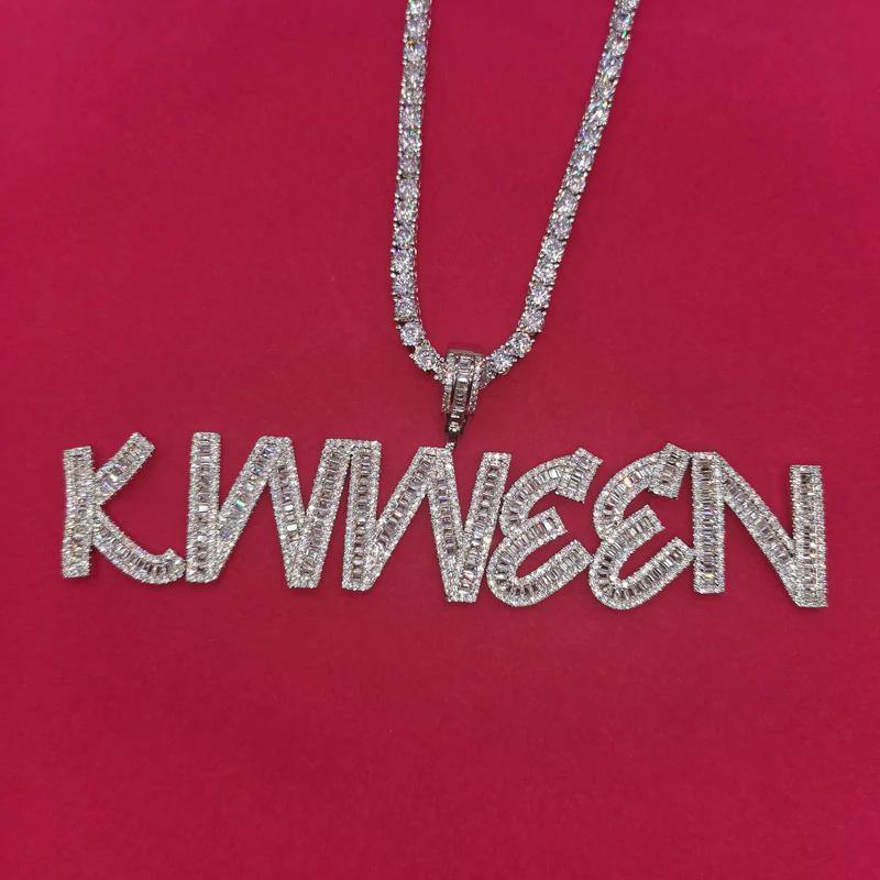 Custom Name Baguette Letters Pendant by Bling Proud | Urban Jewelry Online Store - Image 3