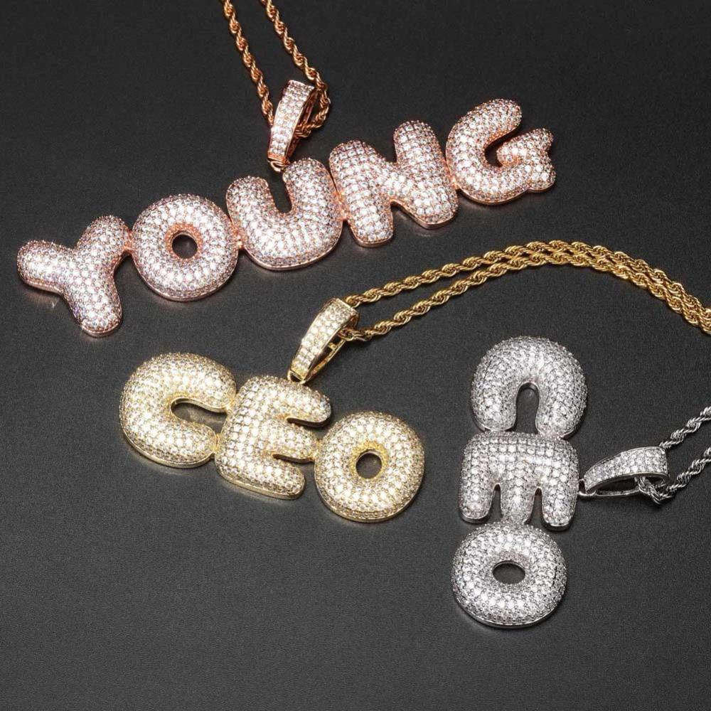 Custom Name Iced Bubble Letters Pendant with Three Colors by Bling Proud | Urban Jewelry Online Store - Image 2