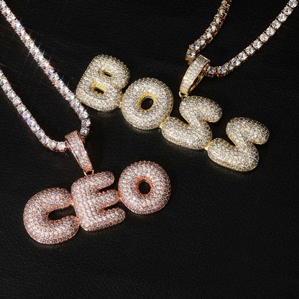 Custom Name Iced Bubble Letters Pendant with Three Colors by Bling Proud | Urban Jewelry Online Store - Image 3