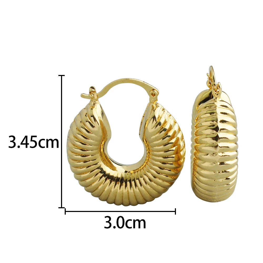 Cute 14k Gold Bamboo Hoop Earrings - Image 2
