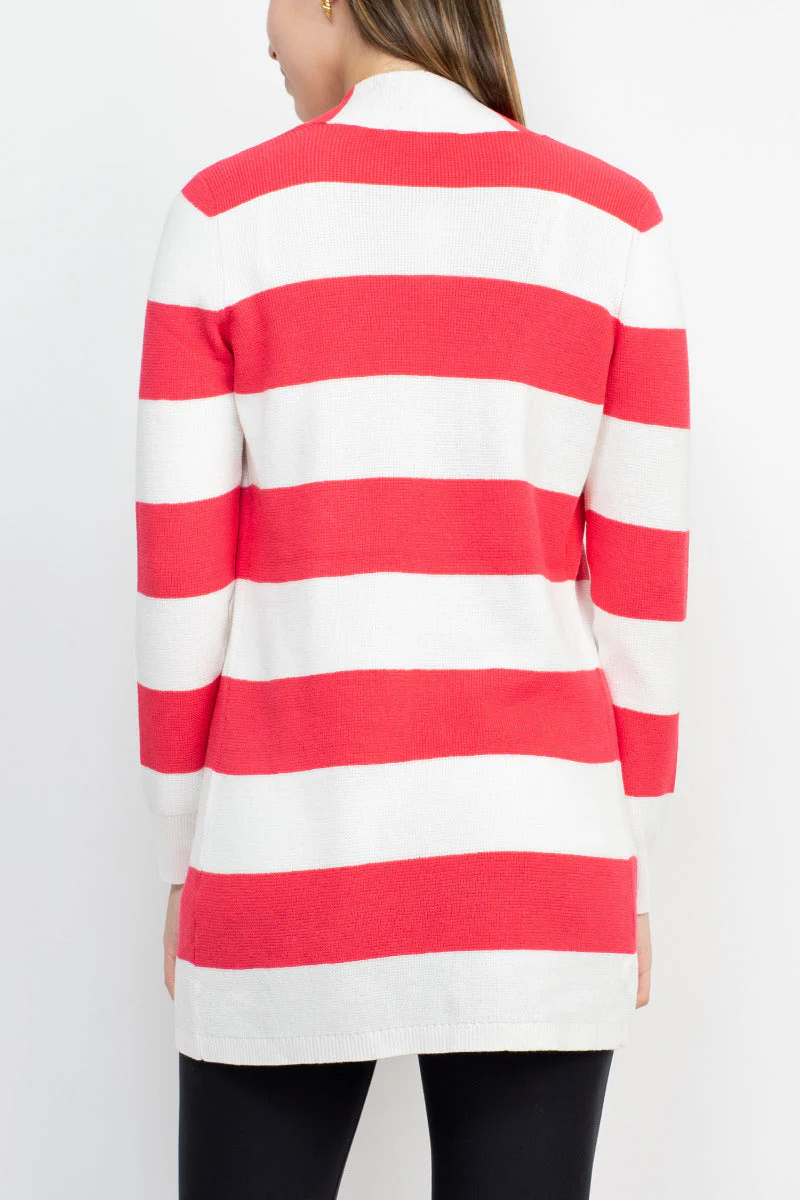 Cyrus Knits Open Front Long Sleeve Stripe Pattern Knit Cardigan by Curated Brands - Image 13