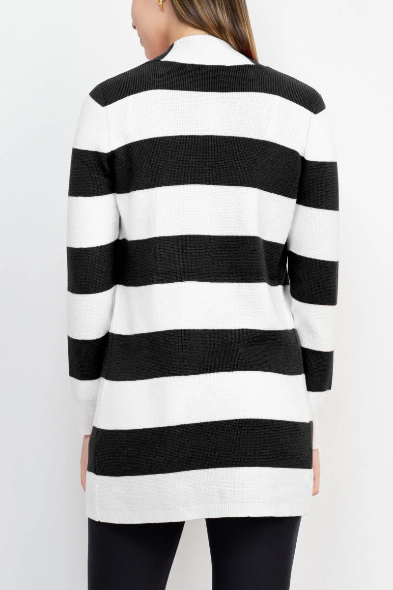 Cyrus Knits Open Front Long Sleeve Stripe Pattern Knit Cardigan by Curated Brands - Image 18