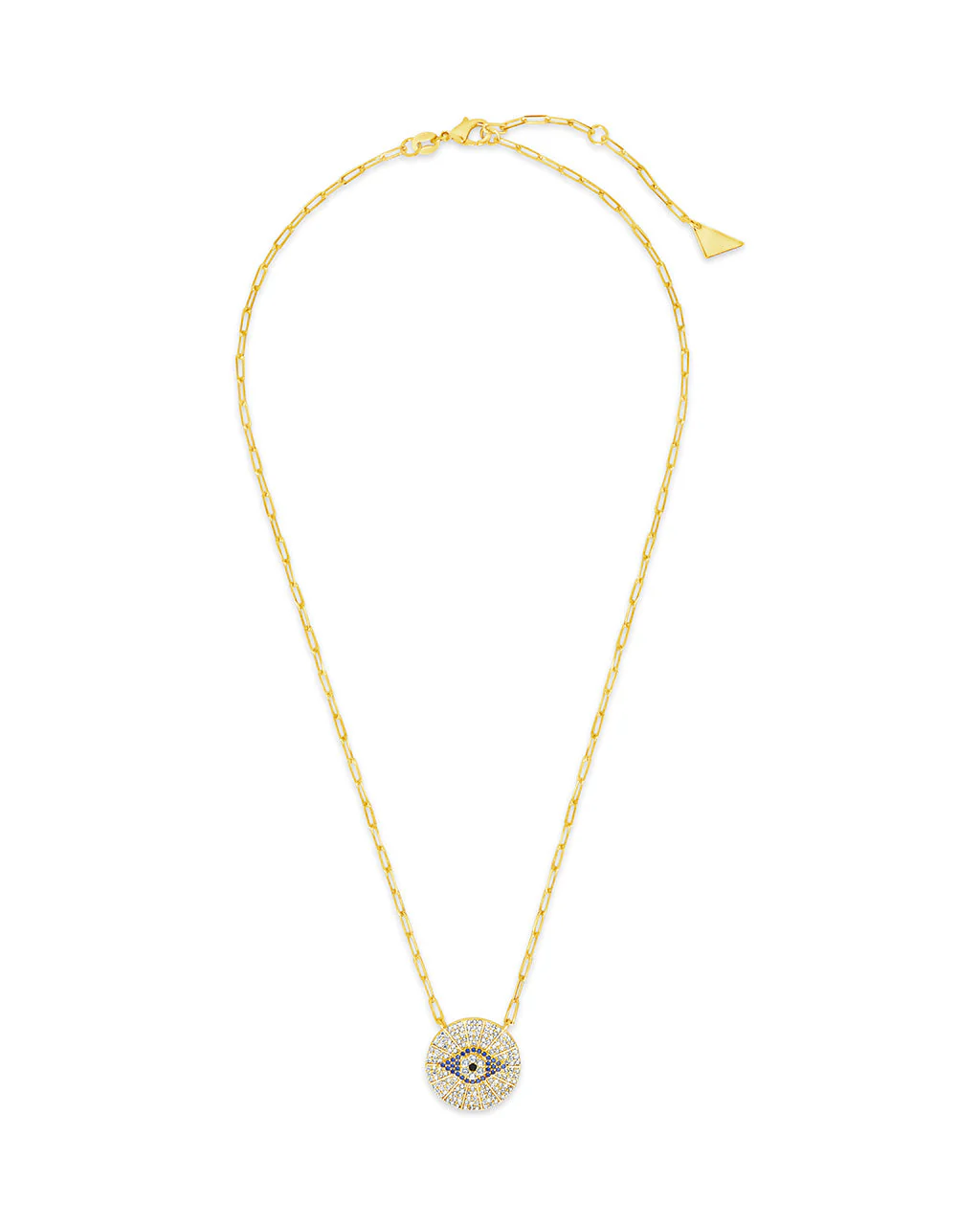 CZ Evil Eye Disk Pendant Necklace by Sterling Forever - Image 3