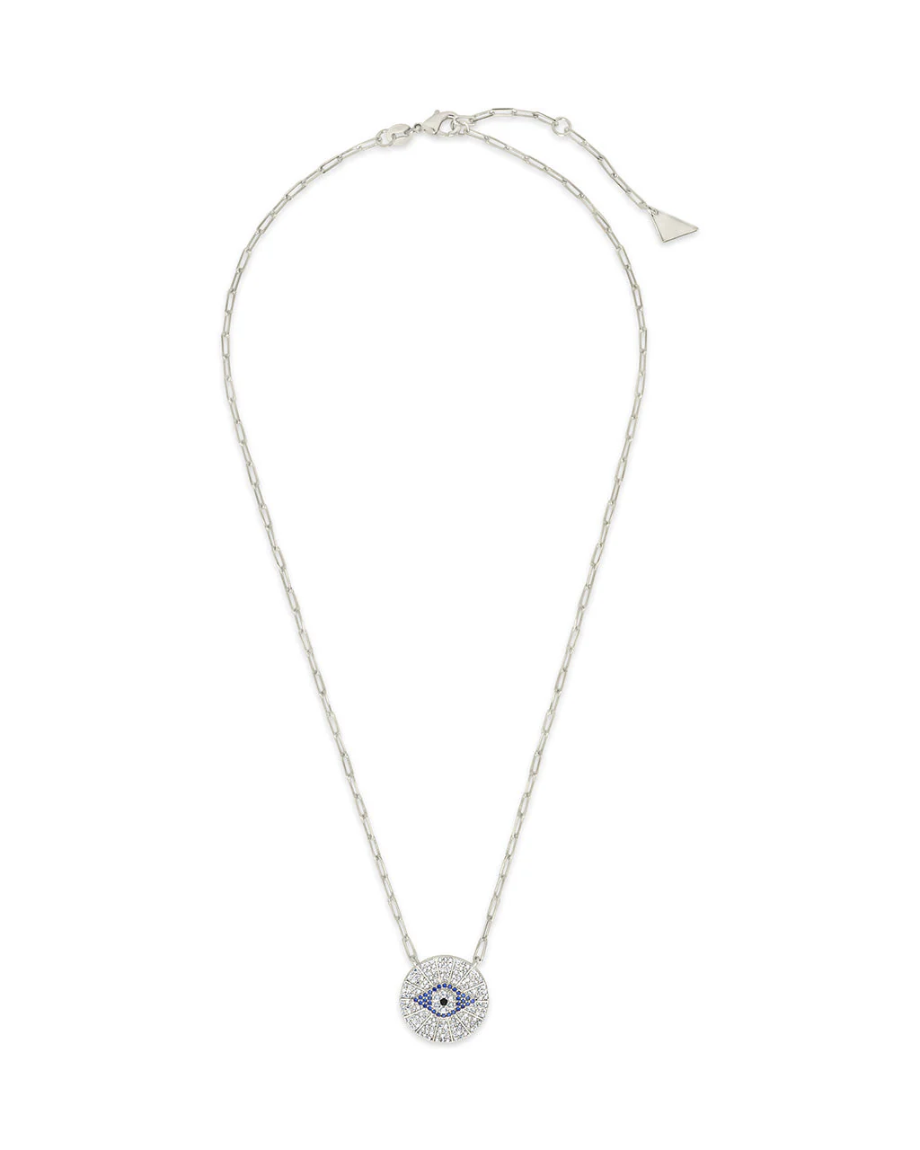 CZ Evil Eye Disk Pendant Necklace by Sterling Forever - Image 7