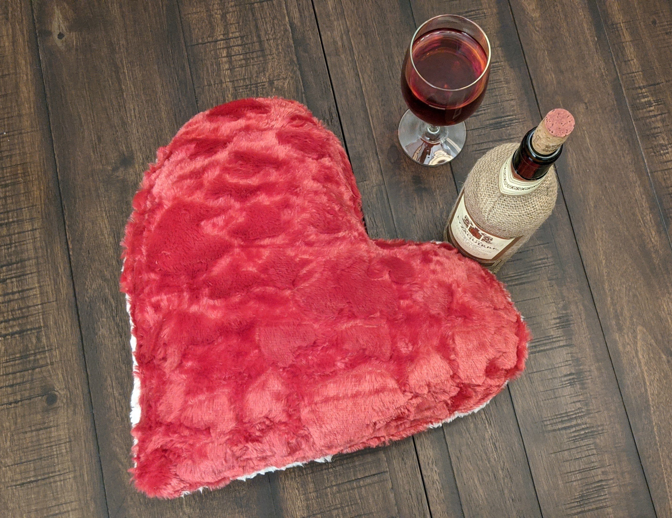 DaDa Bedding Hand-Made Luxury Romantic Valentine Heart Shaped Red Throw Pillow - 16” x 14” by DaDa Bedding Collection - Image 2