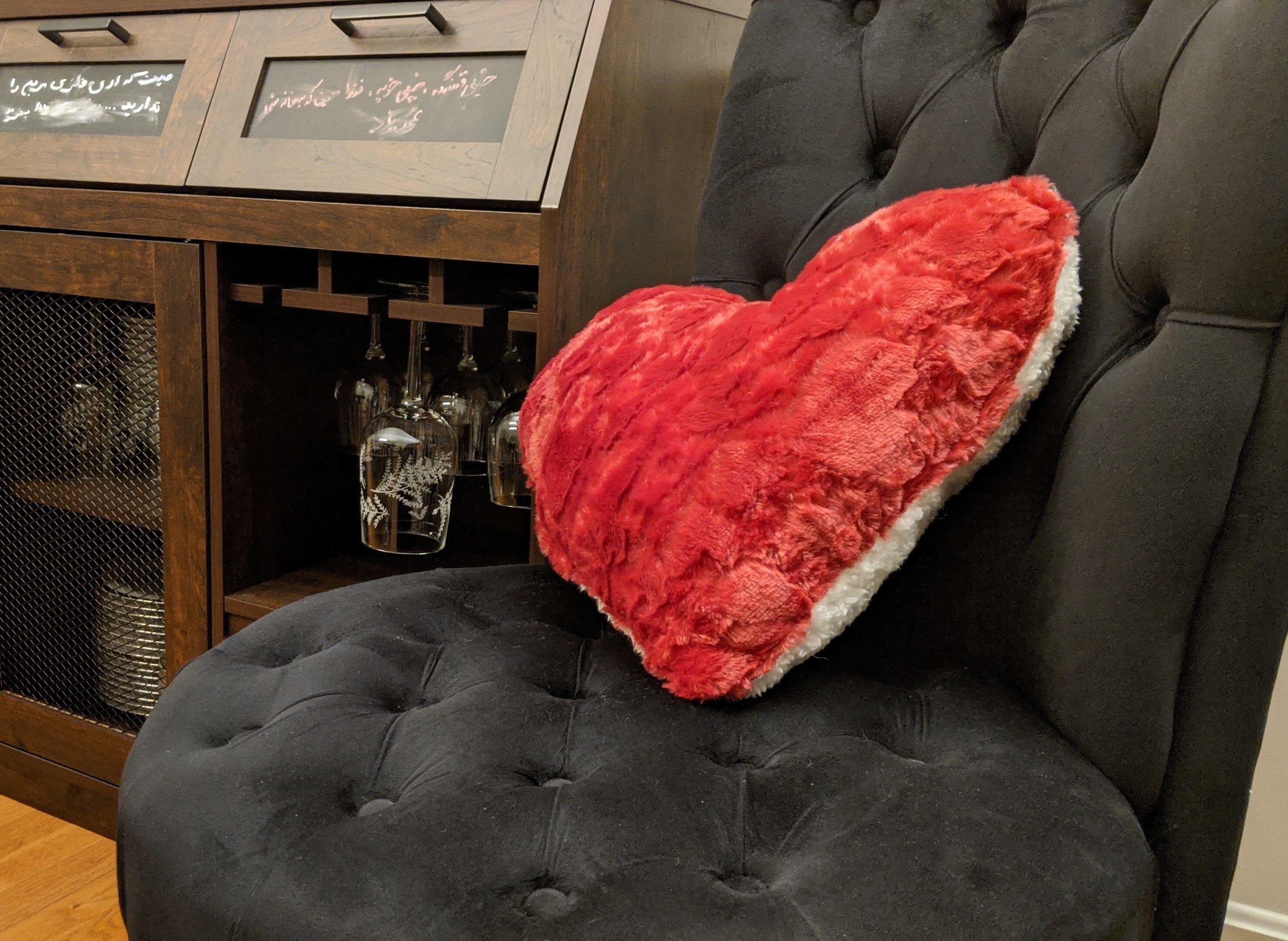 DaDa Bedding Hand-Made Luxury Romantic Valentine Heart Shaped Red Throw Pillow - 16” x 14” by DaDa Bedding Collection - Image 3