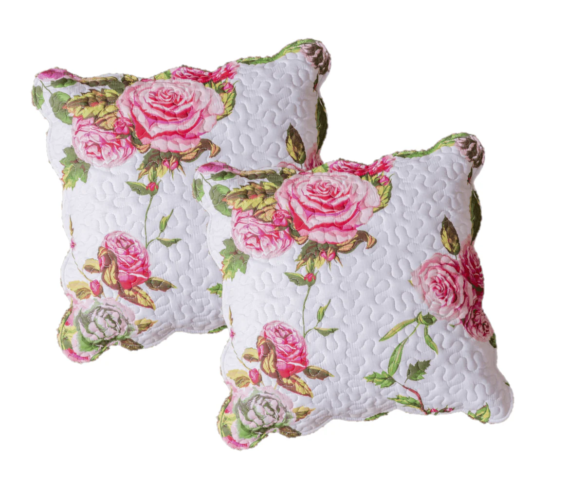 DaDa Bedding Set of 2 Romantic Roses Spring Floral Pink Throw Pillow Covers, 18" (JHW879) by DaDa Bedding Collection - Image 2