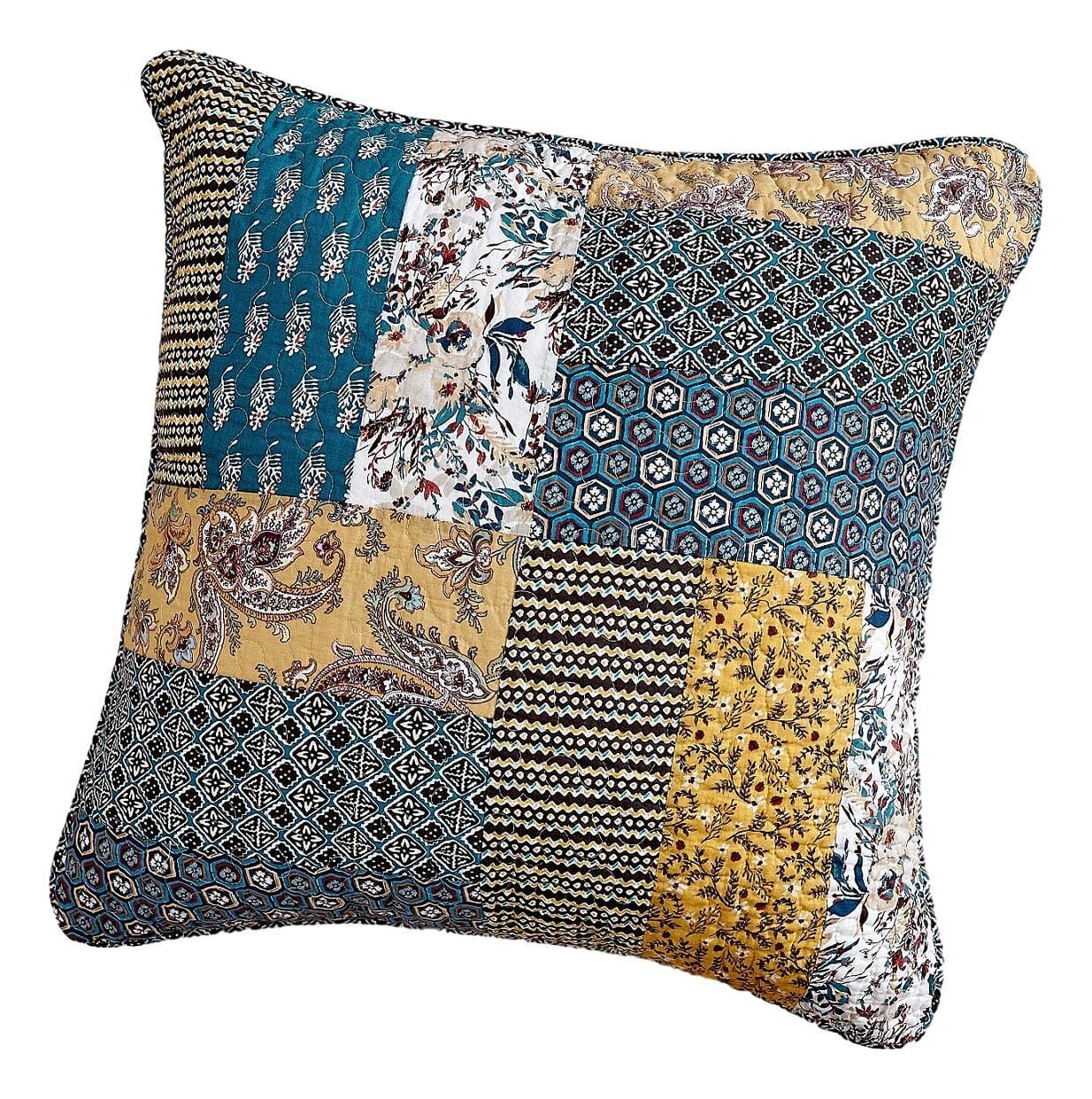 DaDalogy Bedding Set of 2 Honey Cove Floral Patchwork Throw Pillow Covers, 18" x 18" (JHW957) by DaDa Bedding Collection - Image 2