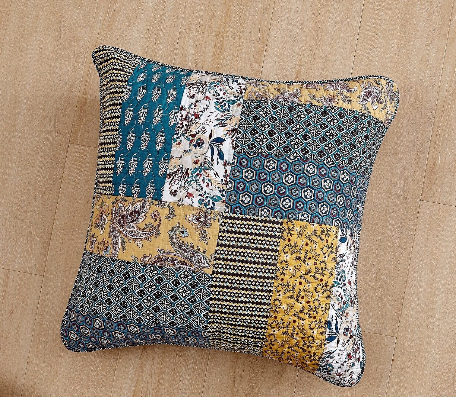 DaDalogy Bedding Set of 2 Honey Cove Floral Patchwork Throw Pillow Covers, 18" x 18" (JHW957) by DaDa Bedding Collection - Image 3