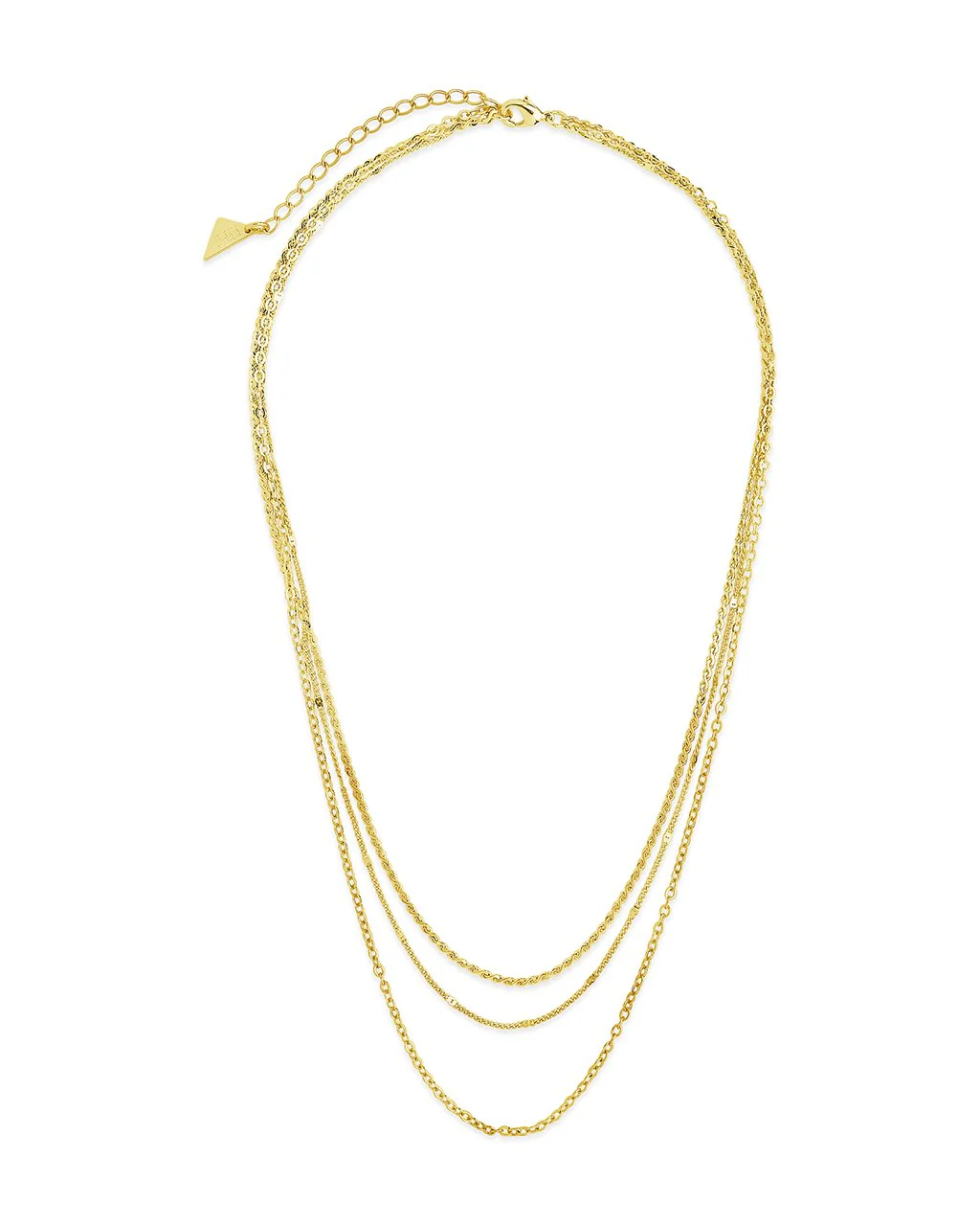 Dainty Three Layer Chain Necklace by Sterling Forever - Image 4