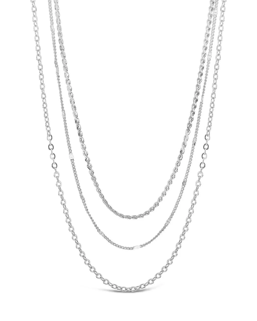 Dainty Three Layer Chain Necklace by Sterling Forever - Image 6