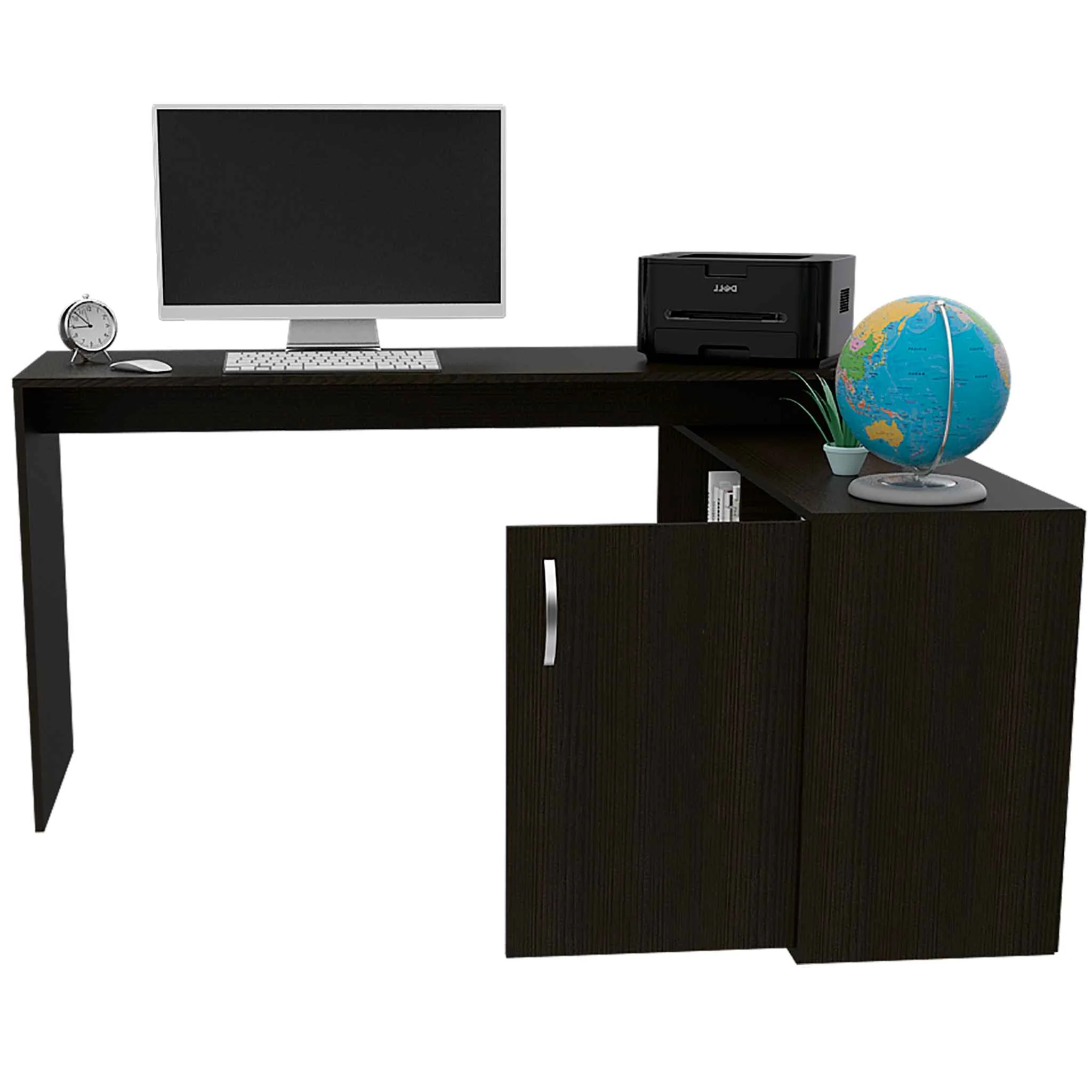 Dallas L-Shaped Home Office Desk, Two Shelves, One Drawer by FM FURNITURE - Image 10