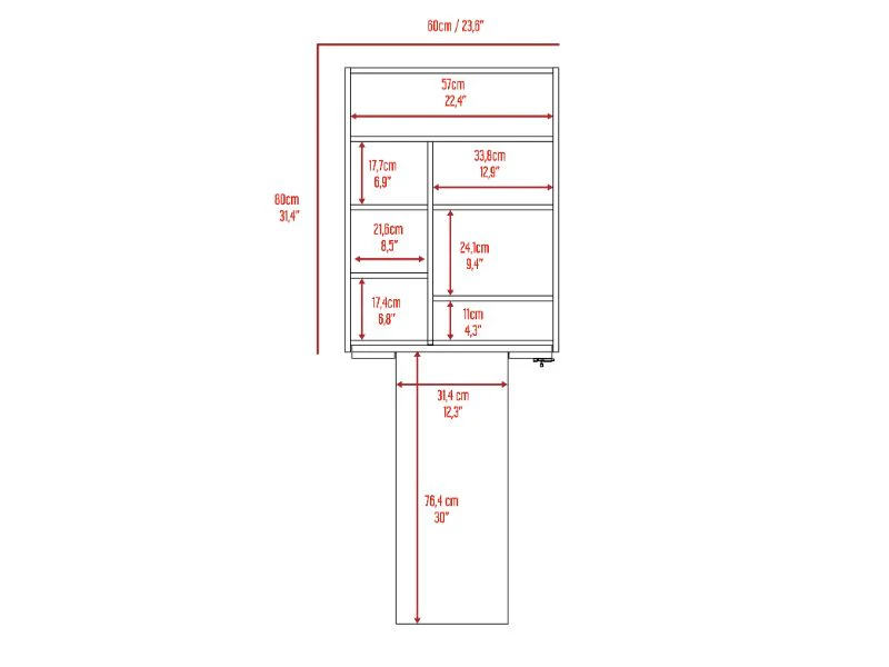 Dalton Foldable Desk, One Shelf With Divisions by FM FURNITURE - Image 11