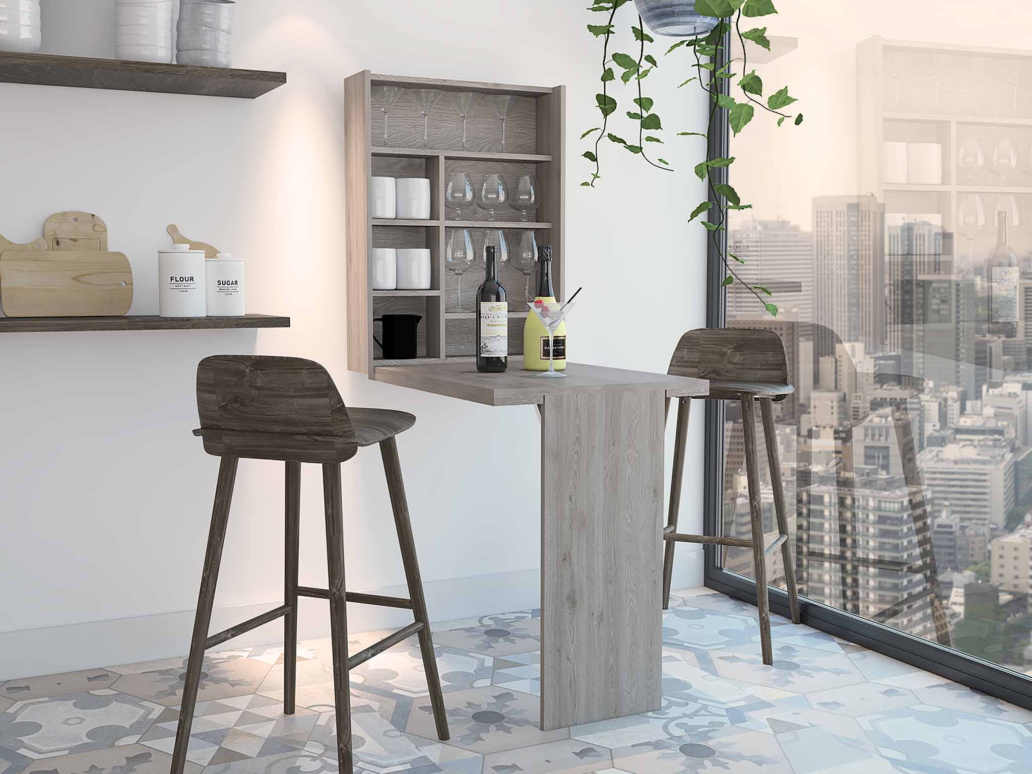 Dalton Foldable Desk, One Shelf With Divisions by FM FURNITURE - Image 2