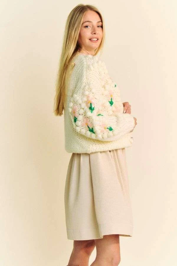 Davi & Dani Floral Pattern Button Down Cardigan - Image 3