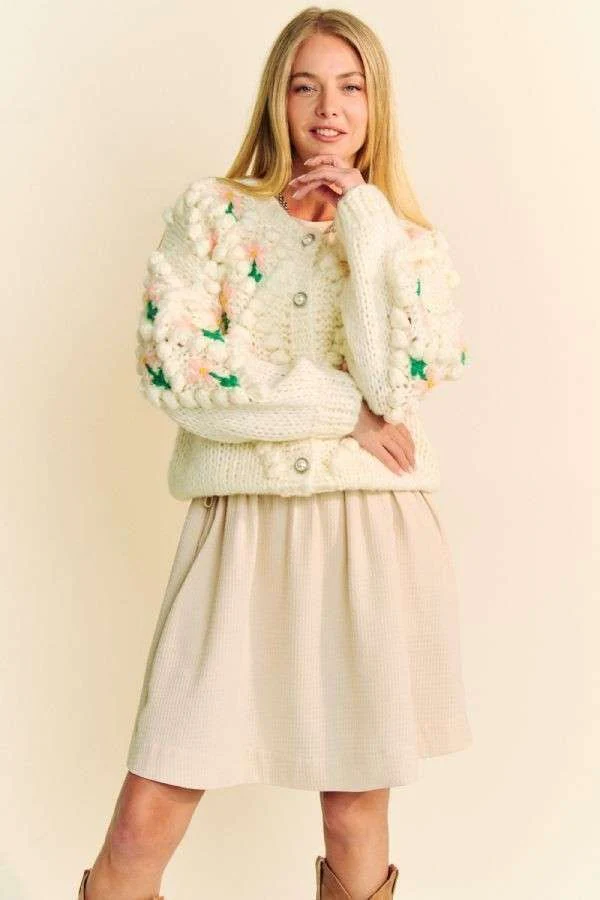 Davi & Dani Floral Pattern Button Down Cardigan - Image 5