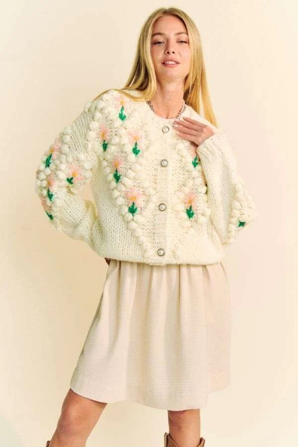 Davi & Dani Floral Pattern Button Down Cardigan - Image 6