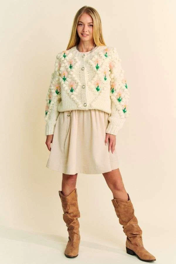 Davi & Dani Floral Pattern Button Down Cardigan - Image 7