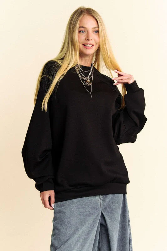 Davi & Dani Round Neck Raglan Sleeve Sweatshirt - Image 4
