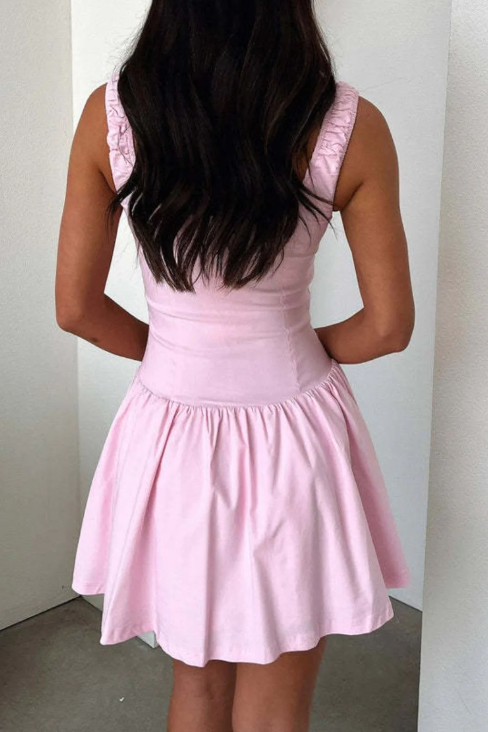 Decorative Button Square Neck Cami Dress - Image 8