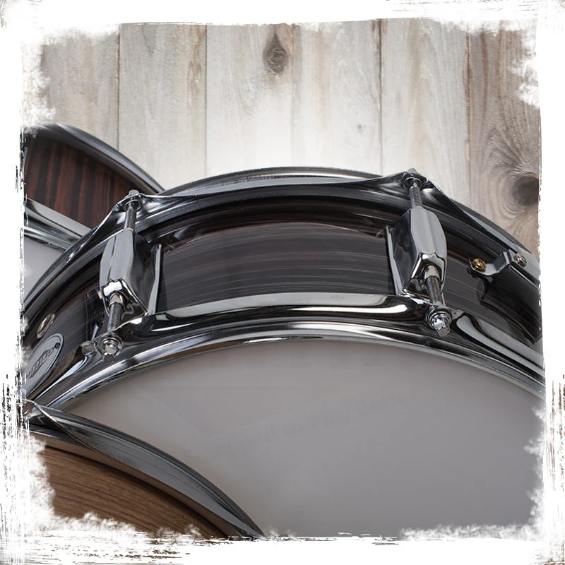 Deluxe Snare Drum by GRIFFIN - 14" x 5.5" Poplar Wood Shell with Zebra PVC Glossy Finish by GeekStands.com - Image 10