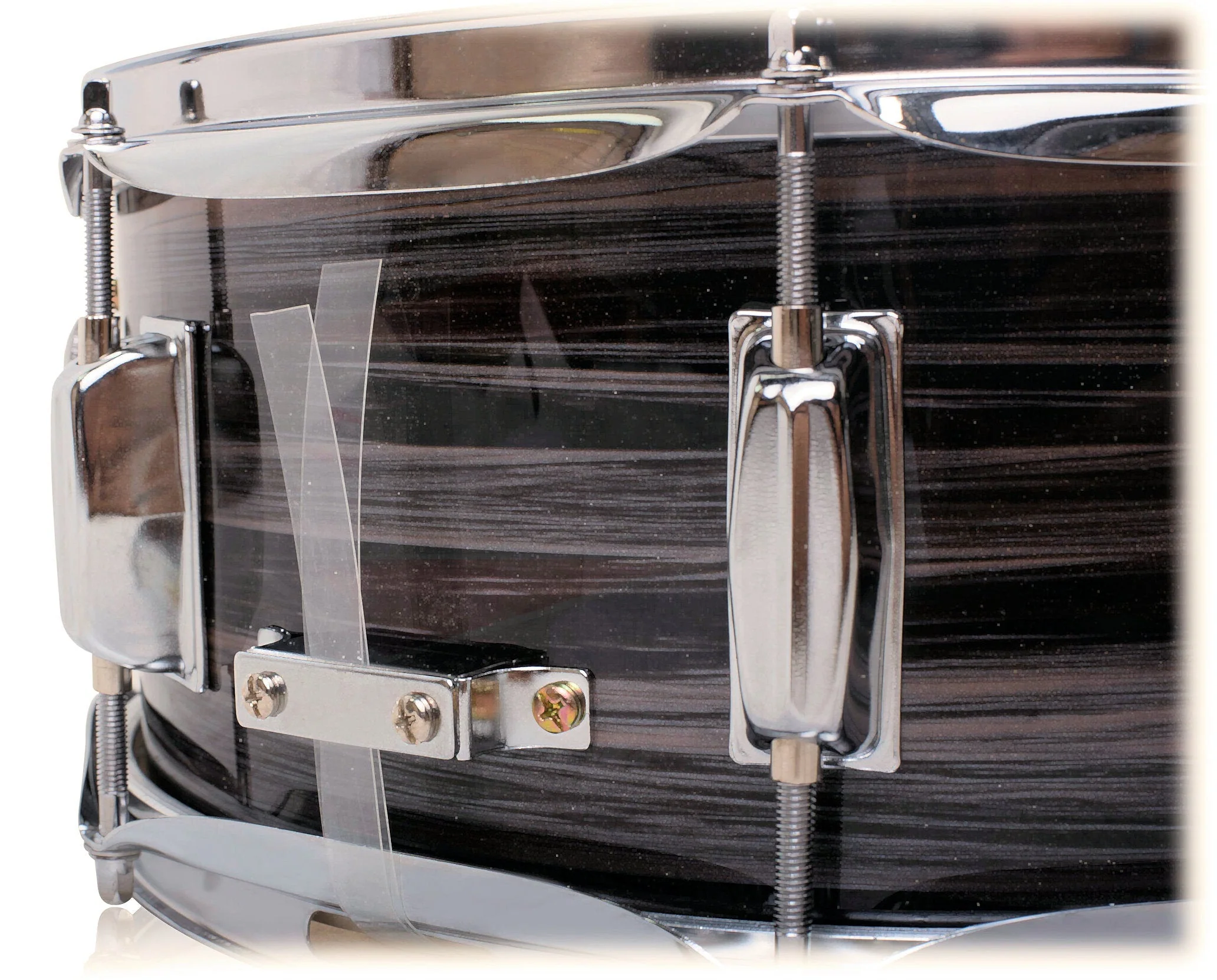 Deluxe Snare Drum by GRIFFIN - 14" x 5.5" Poplar Wood Shell with Zebra PVC Glossy Finish by GeekStands.com - Image 5