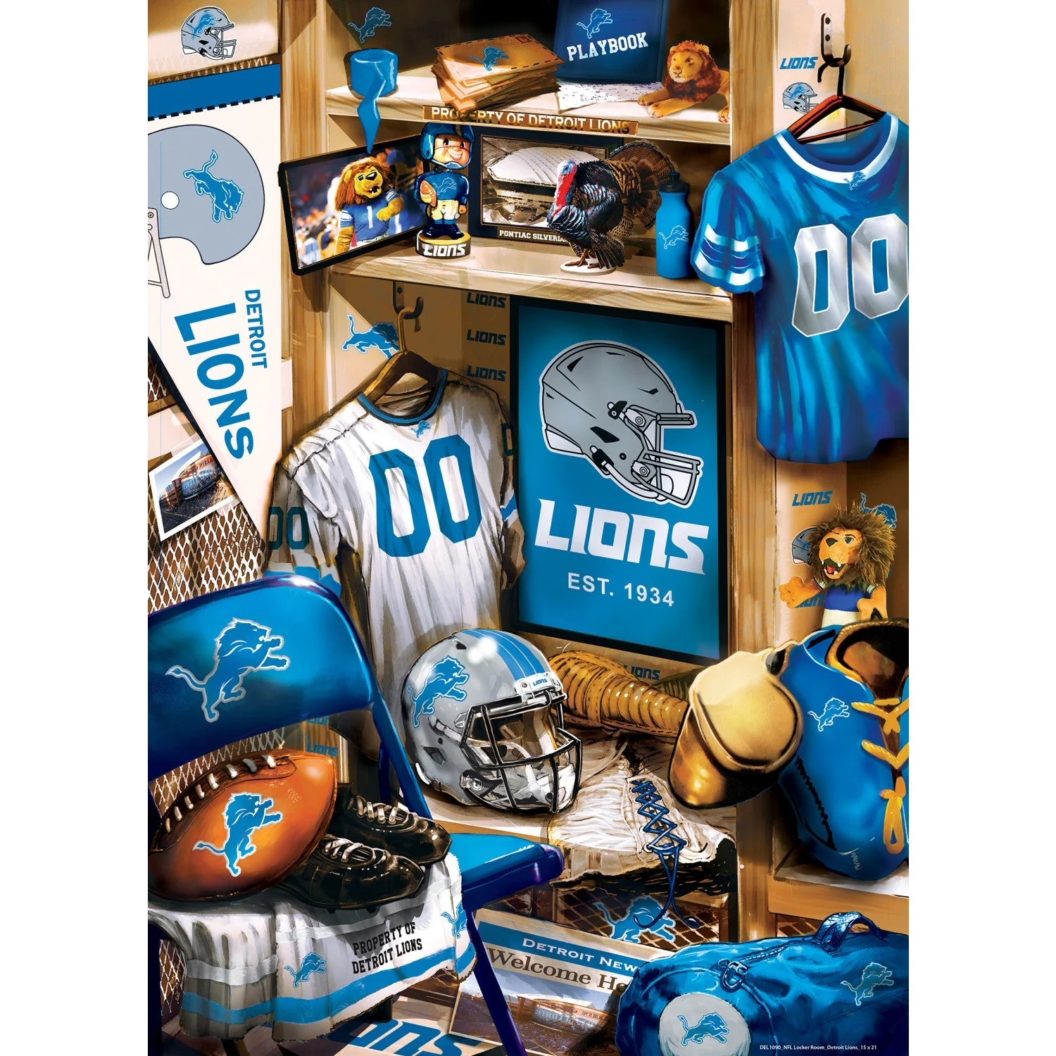 Detroit Lions - Locker Room 500 Piece Jigsaw Puzzle by MasterPieces Puzzle Company INC - Image 2