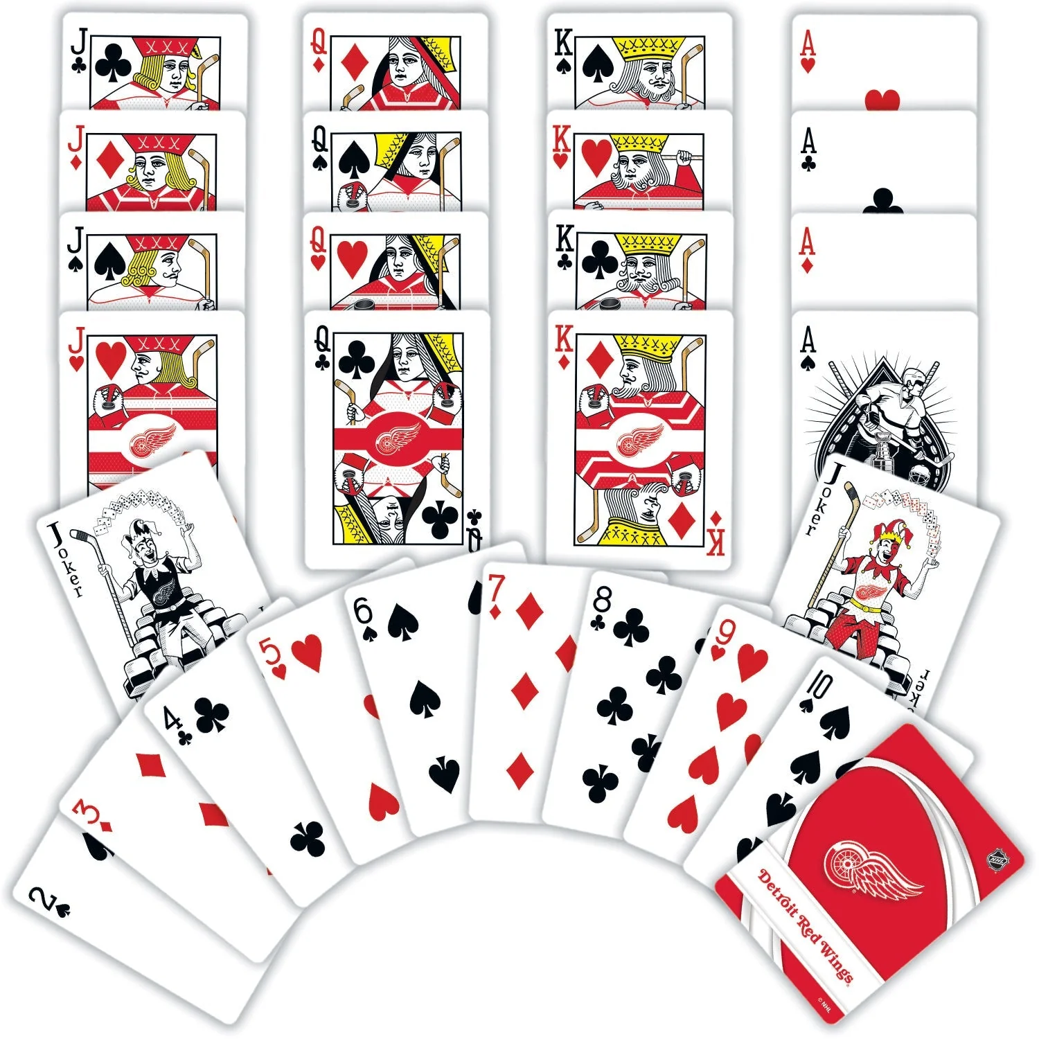 Detroit Red Wings Playing Cards - 54 Card Deck by MasterPieces Puzzle Company INC - Image 2