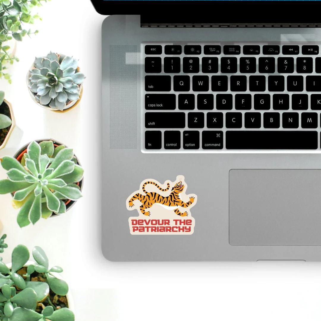 Devour the Patriarchy Feminist Vinyl Sticker 3in x 2.5in by The Bullish Store - Image 3