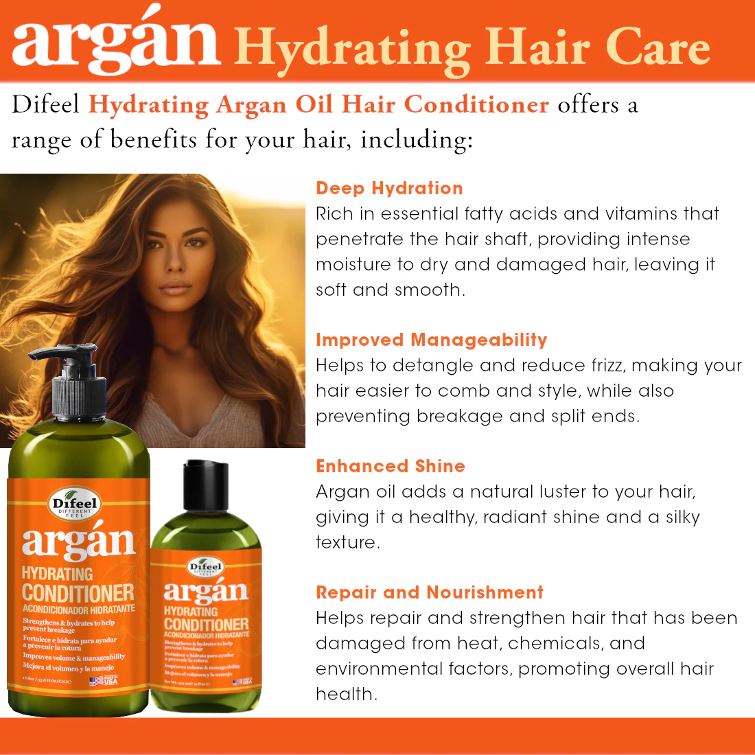 Difeel Argan Hydrating Conditioner 12 oz. by difeel - find your natural beauty - Image 4