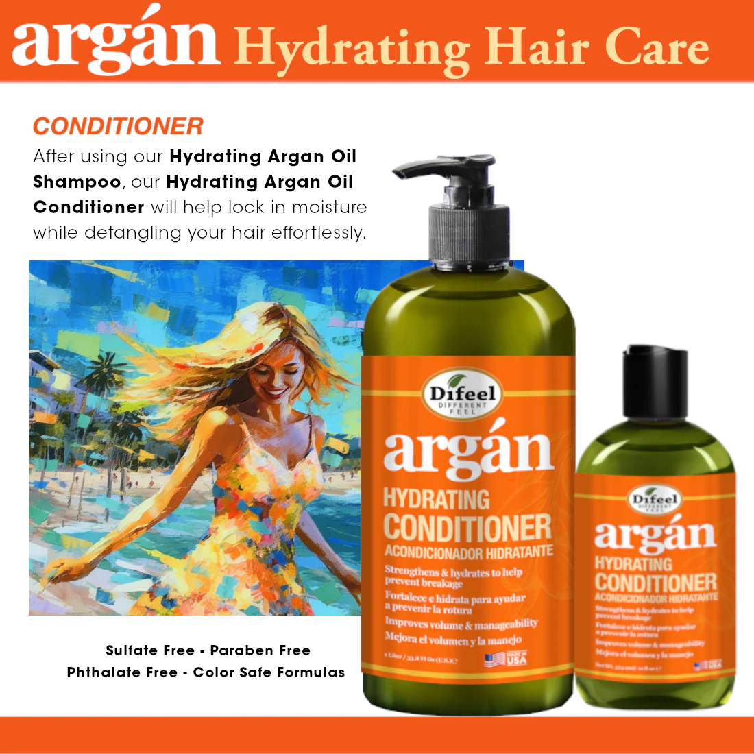 Difeel Argan Hydrating Conditioner 12 oz. by difeel - find your natural beauty - Image 8