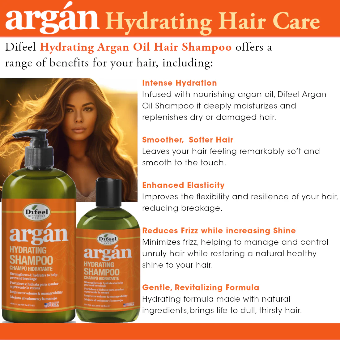 Difeel Argan Hydrating Shampoo 33.8 oz. by difeel - find your natural beauty - Image 5