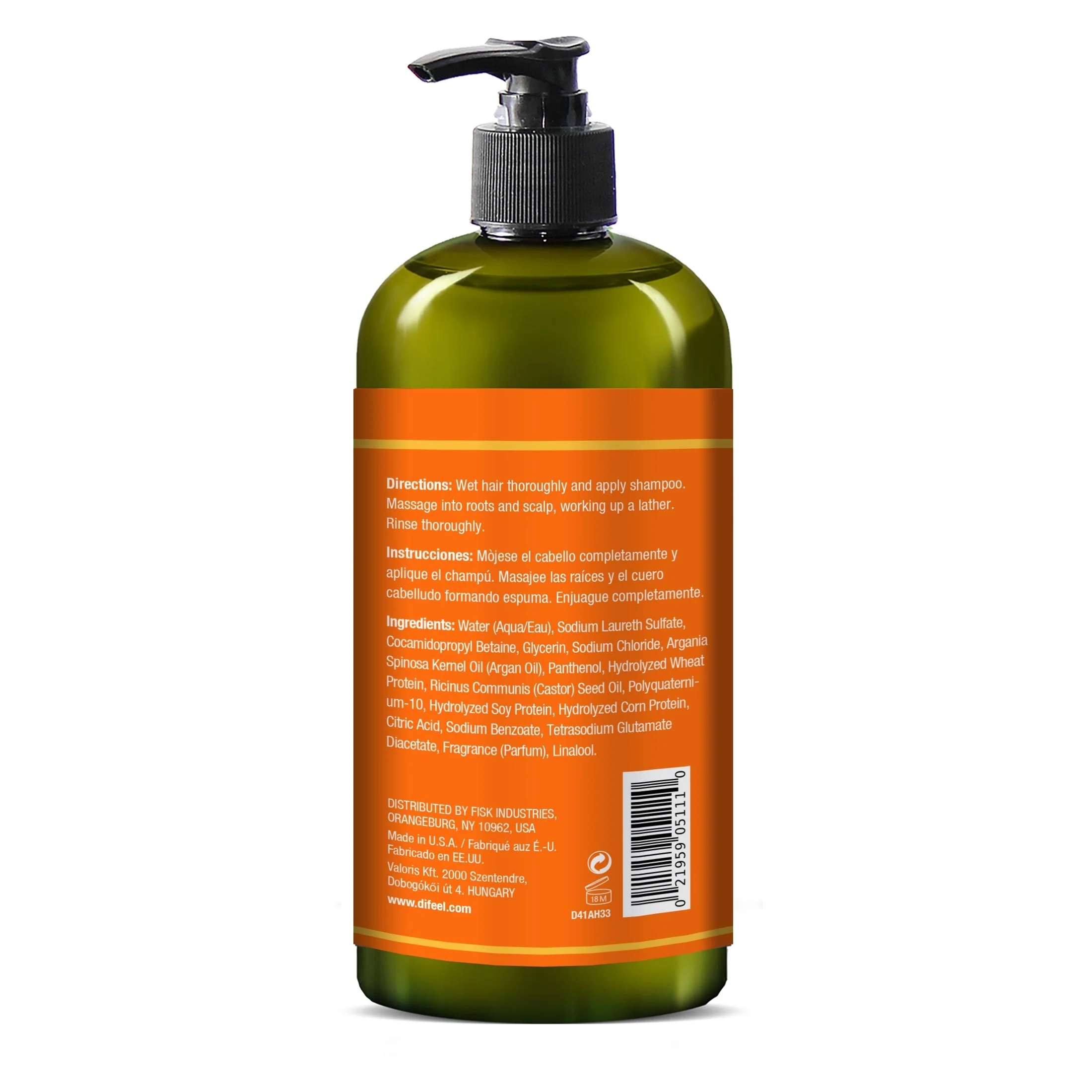Difeel Argan Hydrating Shampoo 33.8 oz. by difeel - find your natural beauty - Image 6