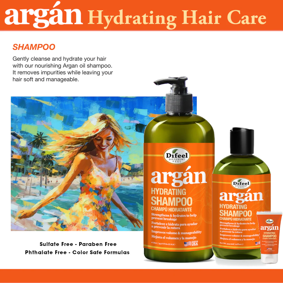Difeel Argan Hydrating Shampoo 33.8 oz. by difeel - find your natural beauty - Image 8