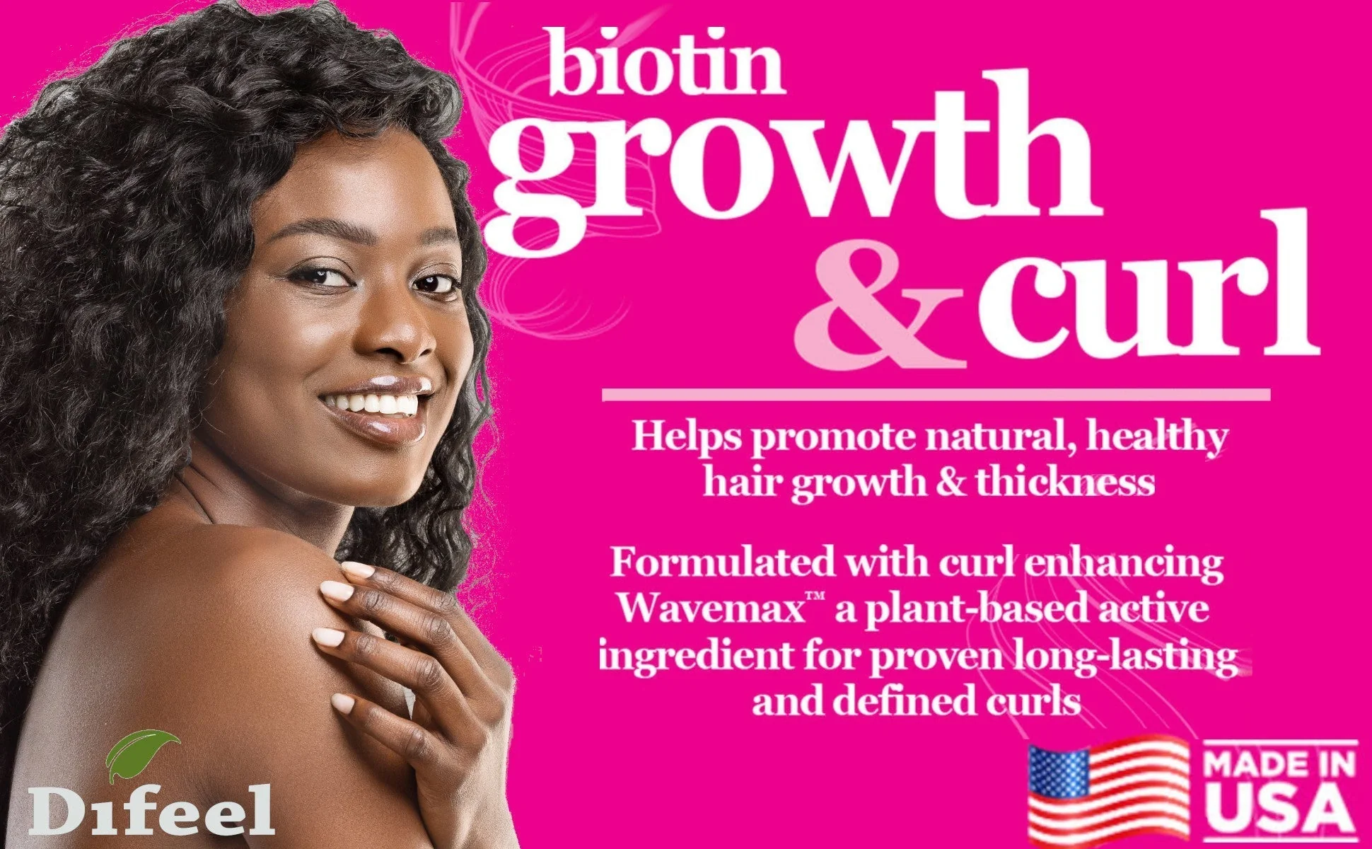 Difeel Biotin Growth and Curl Premium Hair Oil 7.1 oz. - Deluxe 2-PC Gift Set by difeel - find your natural beauty - Image 3