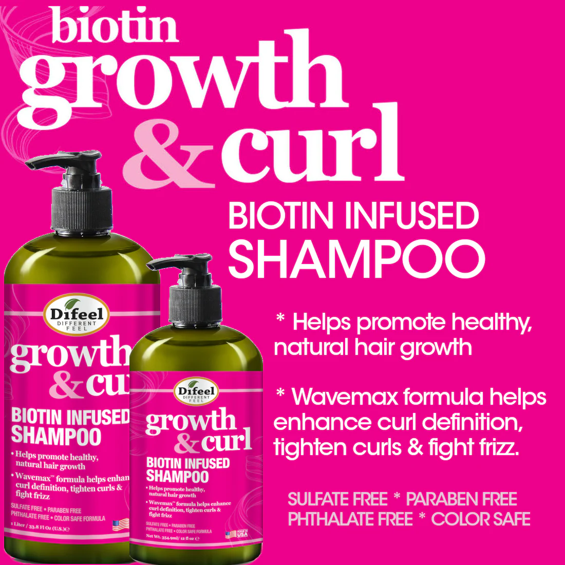Difeel Growth and Curl Biotin Shampoo 33.8 oz. by difeel - find your natural beauty - Image 6