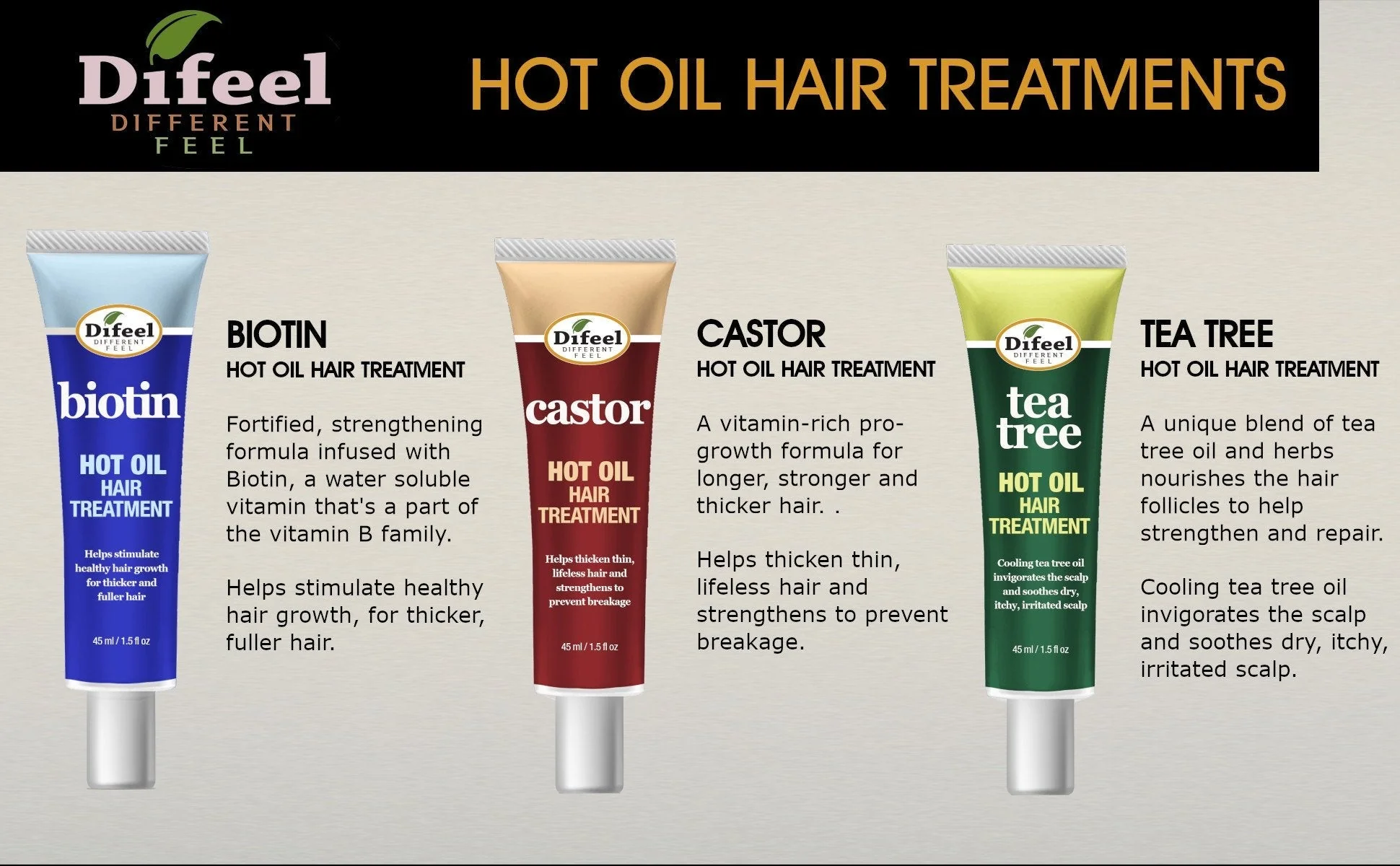 Difeel Hot Oil Hair Treatment with Biotin 1.5 oz. by difeel - find your natural beauty - Image 4