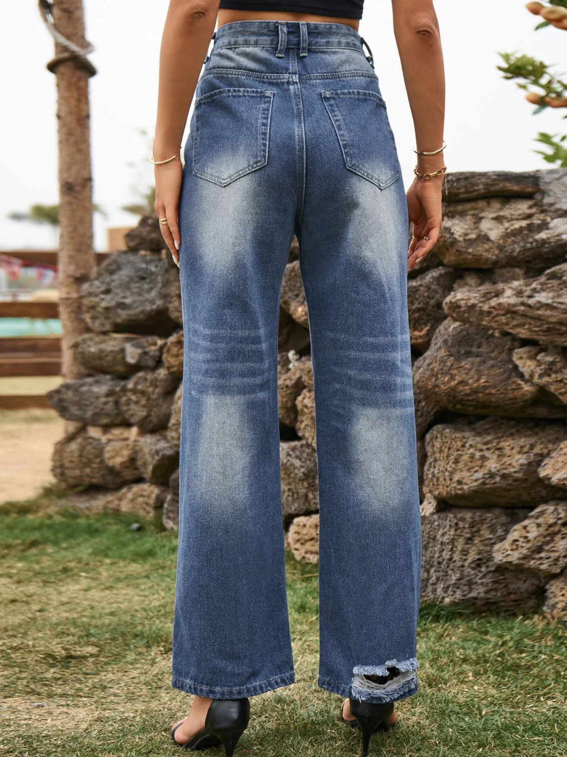 Distressed Jeans with Pockets - Image 2
