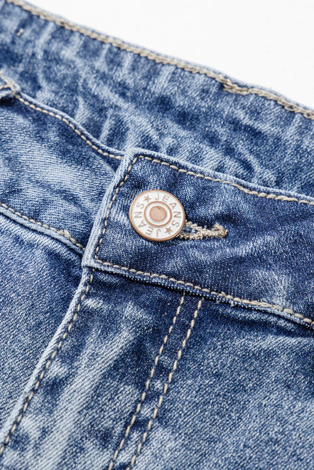 Distressed Raw Hem Bootcut Jeans - Image 5